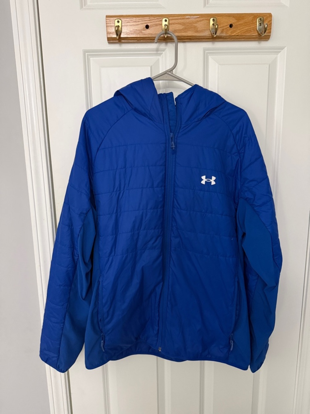 Under Armour Royal Blue Quilted Hooded STORM Jacket - Boys XL